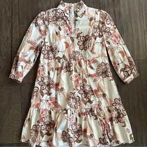 High Neck Floral Shift Dress Fully Lined Size XS | Avara